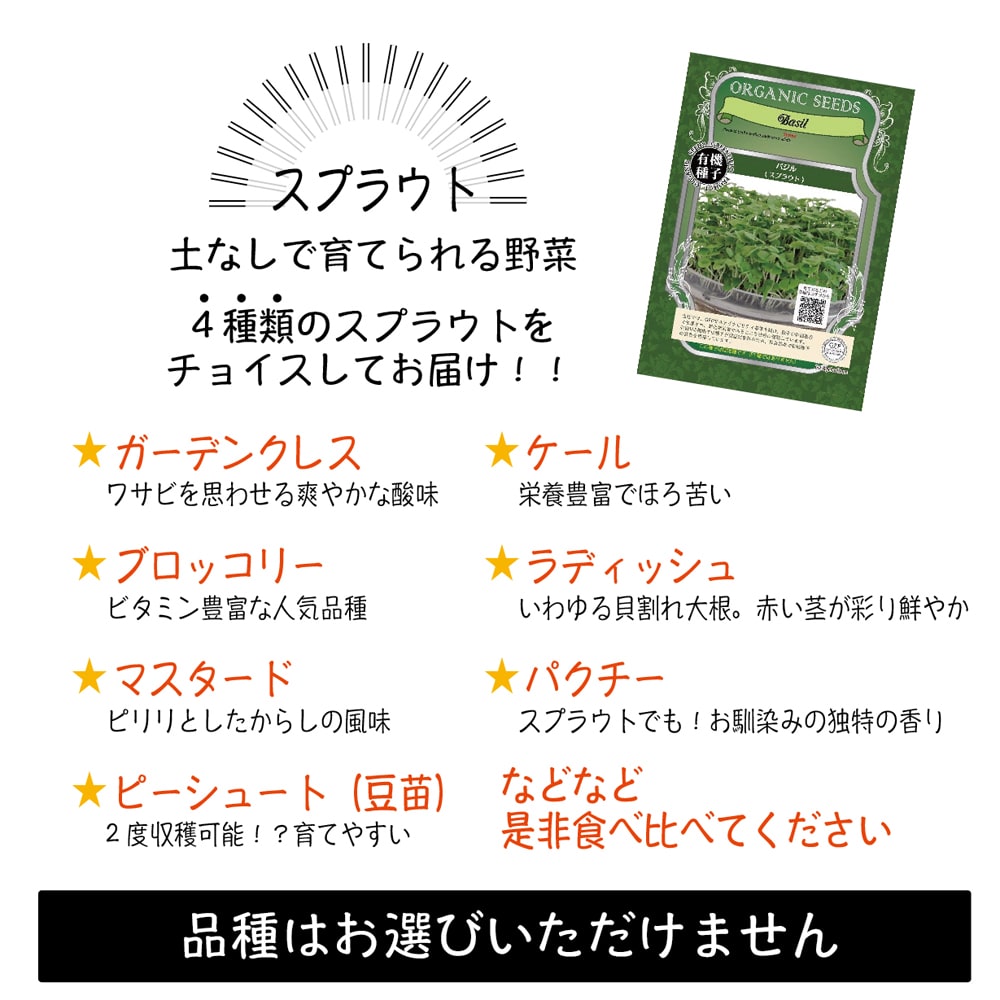 スプラウト　種類　特徴　味