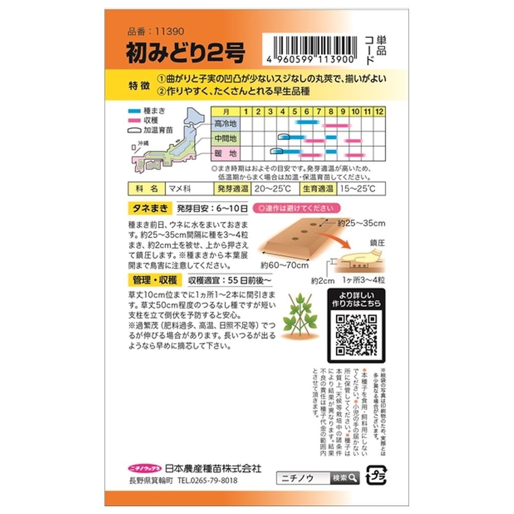 いんげん 初みどり2号(つるなし･丸莢) 1