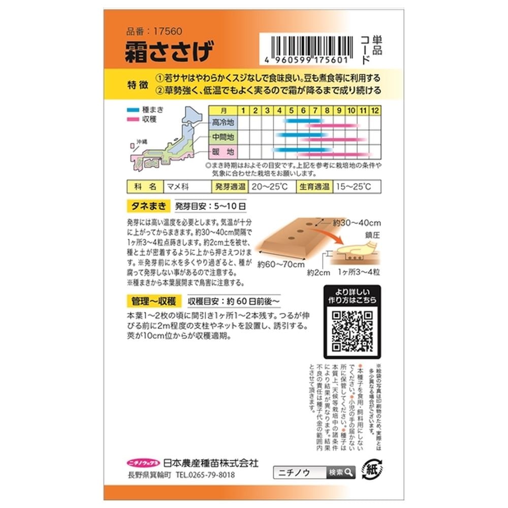 いんげん 霜ささげ(つるあり･丸莢) 1