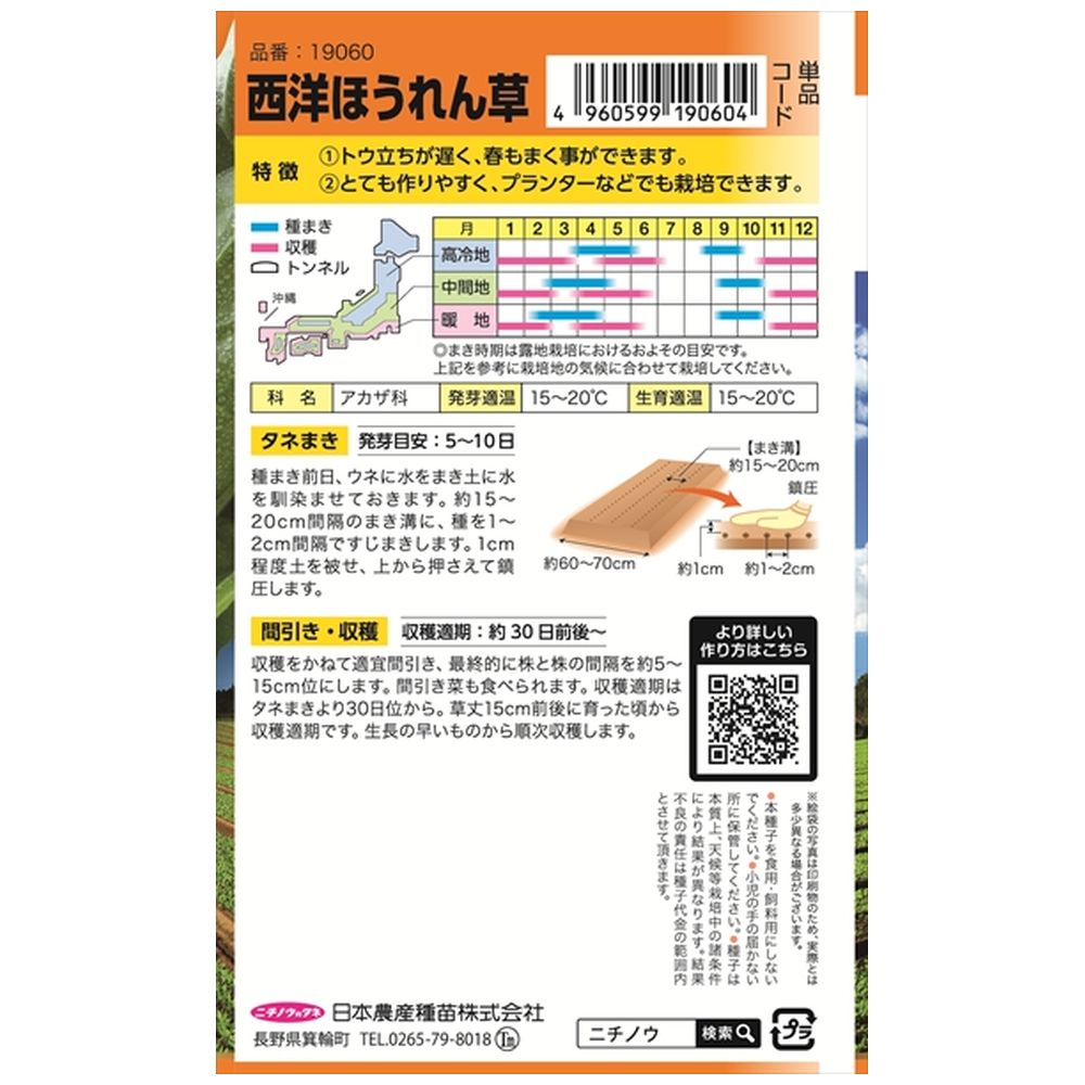 ホウレンソウ 西洋ほうれん草(大葉) 1